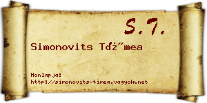 Simonovits Tímea névjegykártya